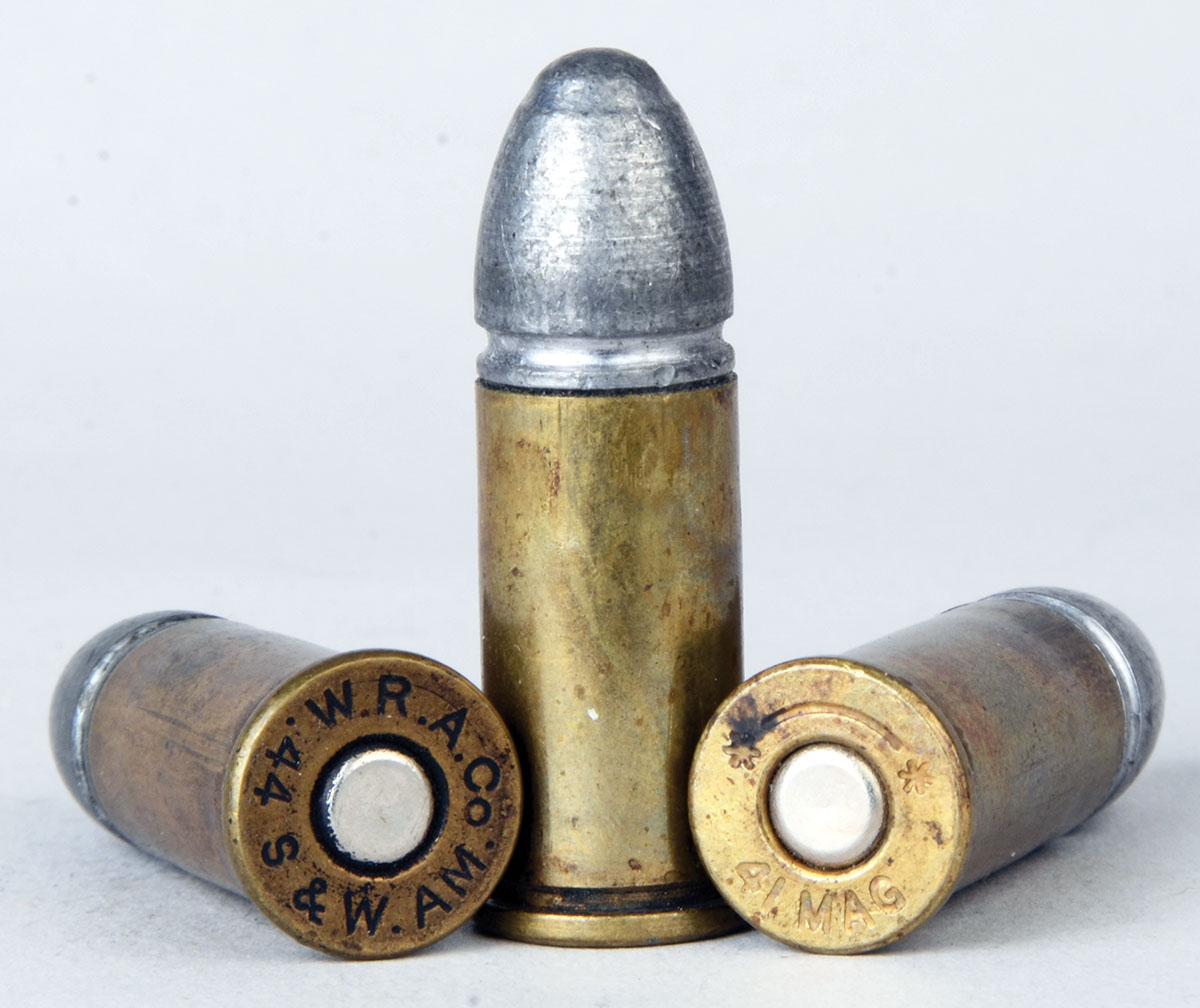 For reloading, the 44 American Mike shortened 41 Magnum brass to .91 inch.